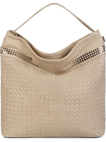 styleBREAKER Hobo Bag Schultertasche in Creme-Beige