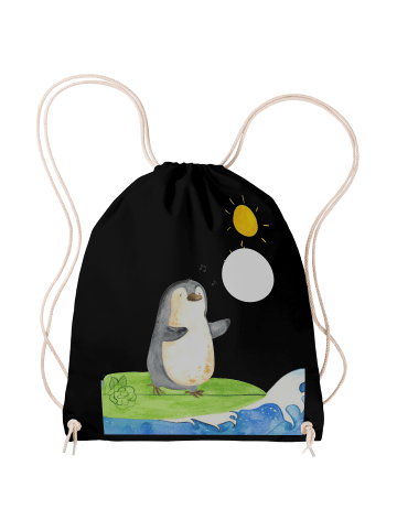 Mr. & Mrs. Panda Alltagstasche Pinguin Surfer ohne Spruch in Schwarz