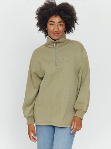 MAZINE Sweatshirt Barry Half Zip in moss mel.