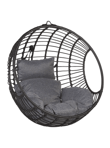 Beliani Hängesessel ASPIO in Schwarz/Grau - (W) 99 x (H) 99 x (L) 65 cm