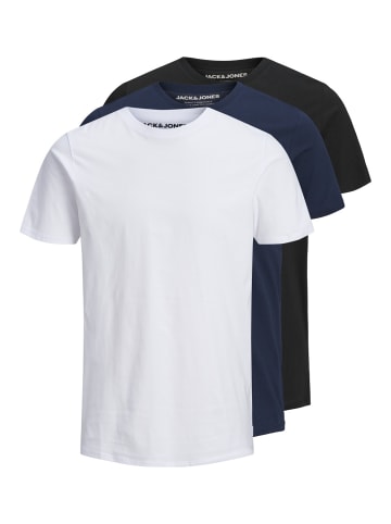 Jack & Jones Kurzarmshirts 3er Pack in multi-Black-Navy-White