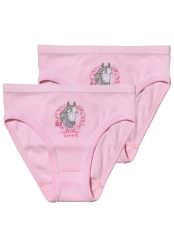 Sweety for Kids 2er-Set: Bikini-Slip in Hell-Rosa