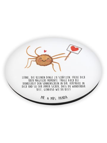Mr. & Mrs. Panda Runder Magnet Spinne Agathe Motivation mit Spruch in Weiß