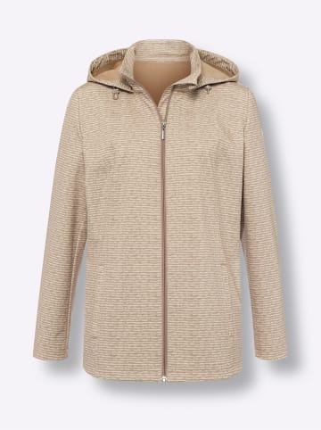 Sieh an! Softshell-Jacke in sesam-sand-bedruckt