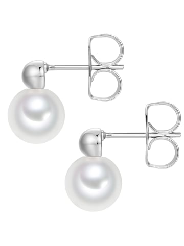 Lulu & Jane Ohrstecker aus Metall-Legierung mit Muschelkernperle in weiß