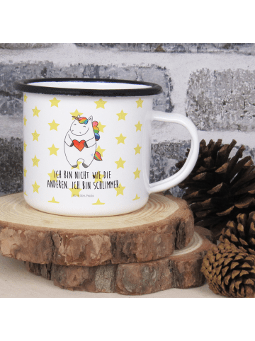 Mr. & Mrs. Panda Pott Einhorn Herz mit Spruch in Weiß