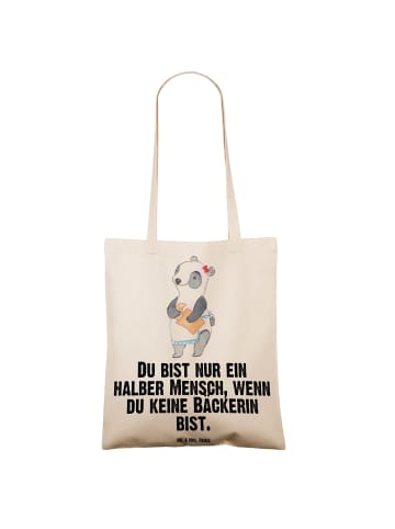 Mr. & Mrs. Panda Tragetasche Bäckerin Herz mit Spruch in Creme
