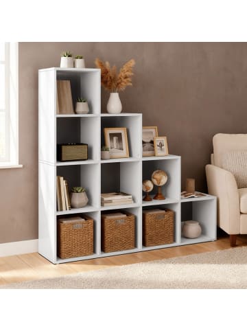 VASAGLE Bücherregal Custos in Weiß - (B)129.5 x (H)129.5 x (T)27 cm