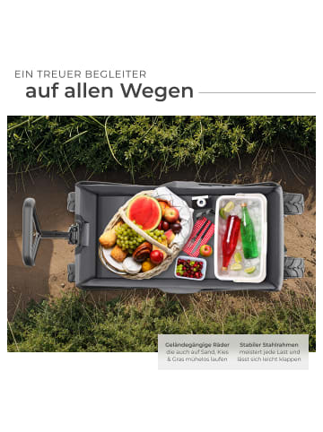 tectake Faltbarer Handwagen mit breiten Reifen Belastbarkeit 80kg