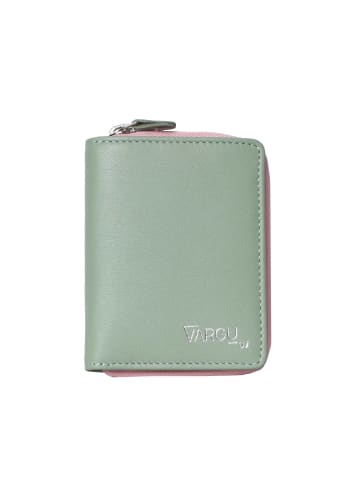VARGU Echtleder Geldbörse LYNE 1-A in sage green -light pink