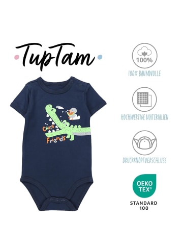 TupTam Jungen Baby Body Kurzarm 5er Pack in blau Modell 1