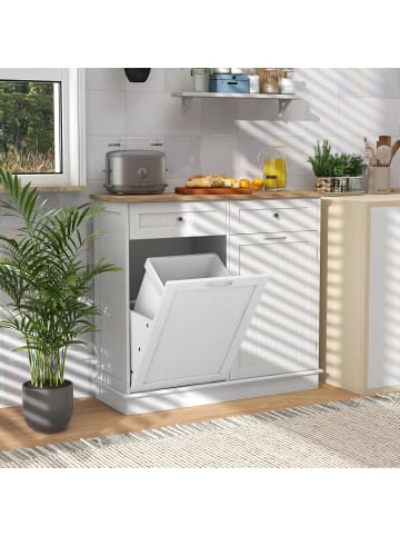 COSTWAY Kommode für Mülleimer 42L in Weiß