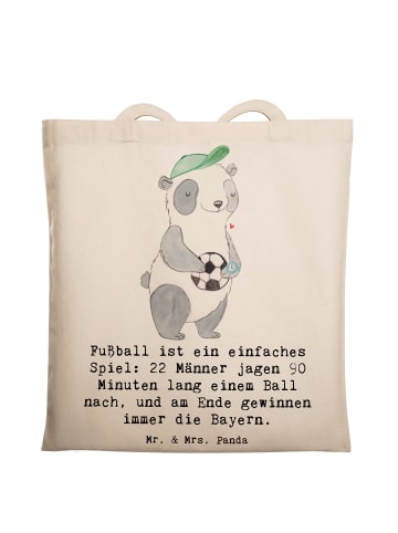 Mr. & Mrs. Panda Shopping Tasche Fußball Bayern mit Spruch in Creme