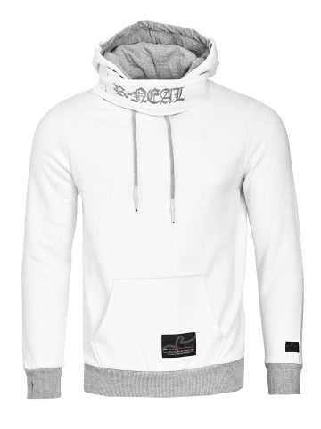 Rusty Neal Stehkragen Sweatshirt mit Kapuzen in Weiß