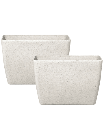 Beliani 2-tlg Outdoor Blumentopf BARIS in Beige