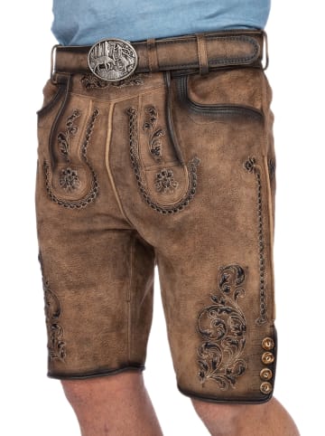 Gwandler Lederhose MARIUS-gespeckt in braun