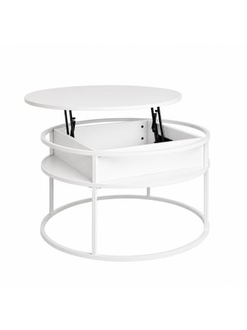 relaxdays Couchtisch in Weiß - (H)47 x Ø 80 cm