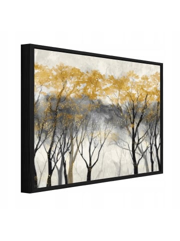 WALLARENA Bild mit Rahmen Wald in Golden