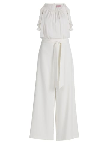 Vera Mont Jumpsuit mit Volant und Bindegürtel in Rohweiß