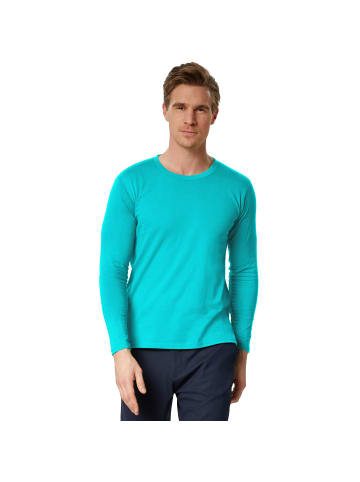 tectake Einfarbiges Langarm-Shirt für Männer, türkis