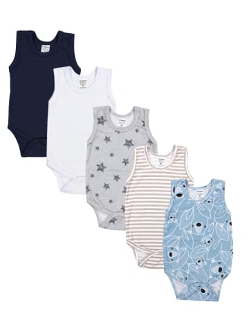 TupTam Baby Jungen Achselbody 5er Pack in beige/grau