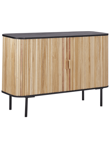 Beliani Sideboard LINDON in Braun/Schwarz - (W) 120 x (H) 81 x (L) 40 cm