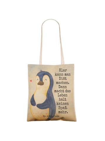 Mr. & Mrs. Panda Shopper Pinguin Diät Design mit Spruch in Weiß