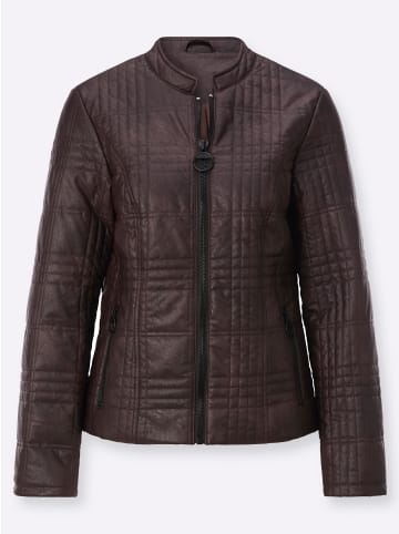 Mainpol Lederimitat-Blazer in schoko-bedruckt