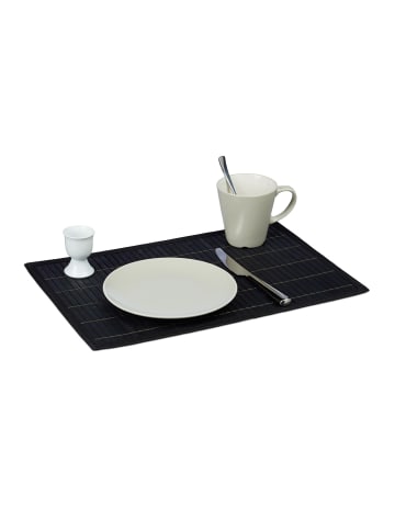 relaxdays 6 teiliges Tischset in Schwarz - (B)45 x (T)30 cm