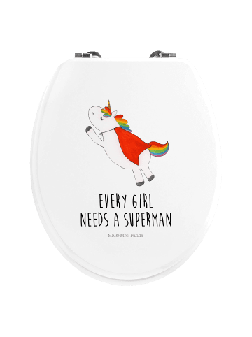 Mr. & Mrs. Panda Toilettenbrille Einhorn Super mit Spruch in Weiß