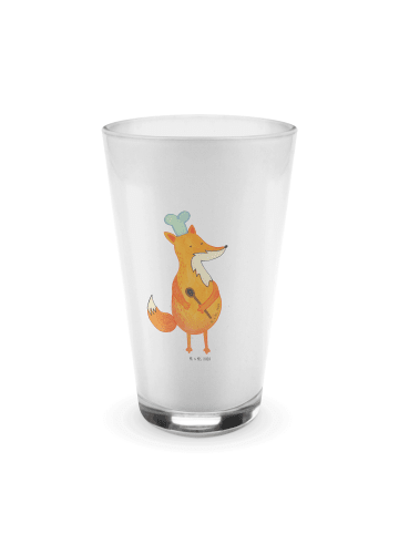 Mr. & Mrs. Panda Latte Macchiato Glas Fuchs Koch ohne Spruch in Transparent