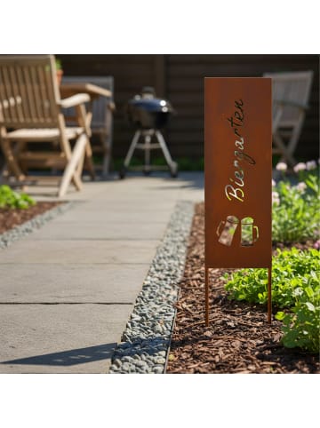 relaxdays Edelrost-Gartendeko "Biergarten" in Braun - 85 x 28 cm