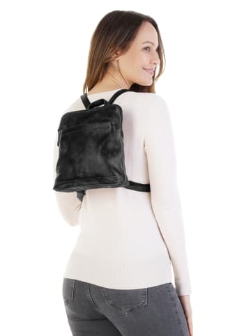Sansibar Rucksack echt Leder in schwarz