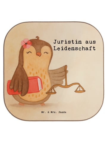 Mr. & Mrs. Panda Glasuntersetzer Juristin Leidenschaft Design mi... in Weiß