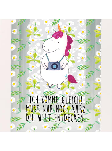 Mr. & Mrs. Panda Windlicht Einhorn Fotograf mit Spruch in Transparent