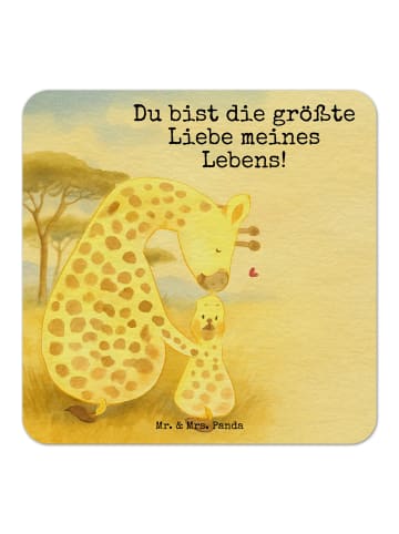 Mr. & Mrs. Panda Pappuntersetzer Giraffe Kind Design mit Spruch in Weiß