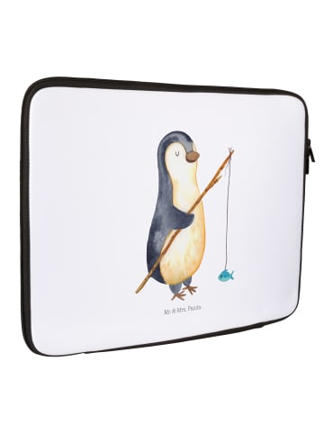 Mr. & Mrs. Panda Notebook Tasche Pinguin Angler ohne Spruch in Weiß