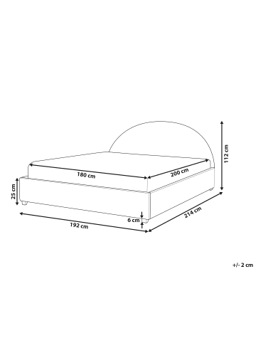 Beliani Doppelbett VAUCLUSE in Beige - (W) 194 x (H) 112 x (L) 214 cm