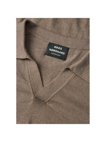 MADS NORGAARD COPENHAGEN Poloshirt Cotton Lino Theo Polo in braun