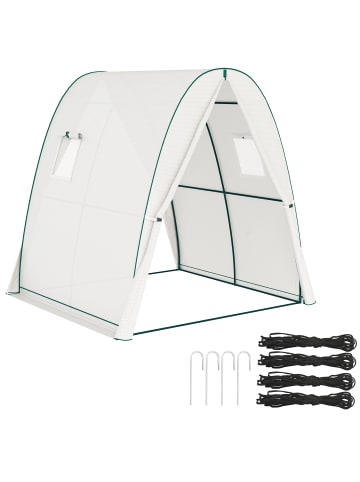 Outsunny Gewächshaus 180L x 180B x 200H cm Weiß