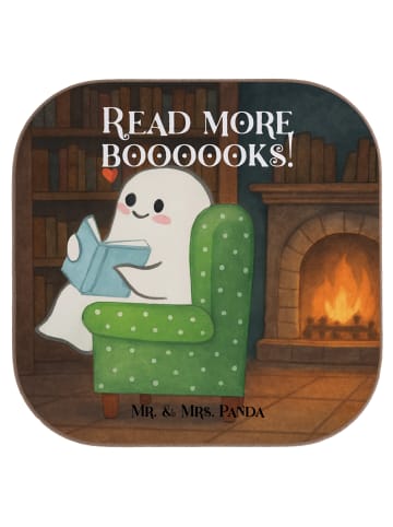 Mr. & Mrs. Panda Untersetzer für Gläser Gespenst  Buch  Design m... in Weiß