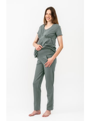 Cool Mama Umstands- und Still-Pyjama 2 in 1 in Olive