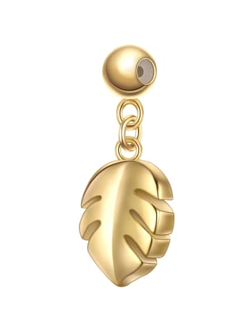 Glanzstücke München Charm Blatt aus Sterling Silber in gelbgold
