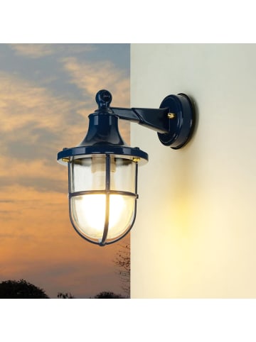 Licht-Erlebnisse Außen Wandlampe (B)14 x (H)27 cm in Blau