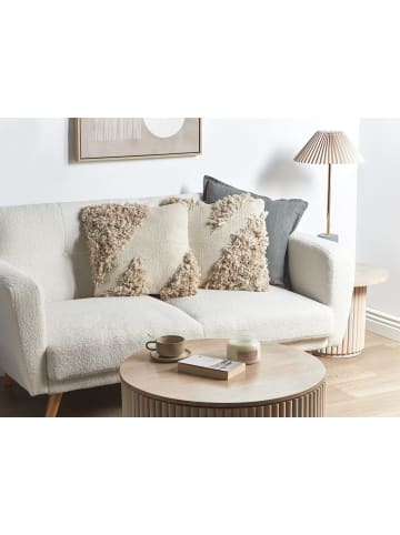 Beliani 2er-Set Dekokissen SOURWOOD in Beige