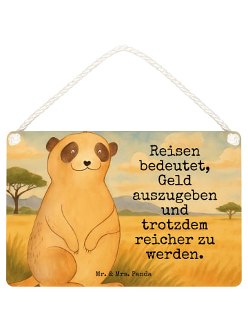 Mr. & Mrs. Panda Schild Erdmännchen Design mit Spruch in Weiß