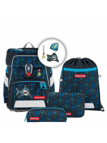 Step by Step Space Shine - Schulranzen Set 5tlg. (Shark Dexter) in Shark Dexter