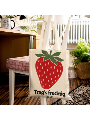 Shopping Tasche Erdbeere minimalistisch Design ... in Weiß