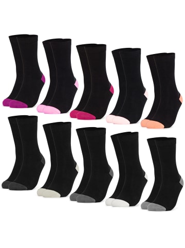 Occulto 10er Pack Baumwollsocken Gertrud in Schwarz/Pink