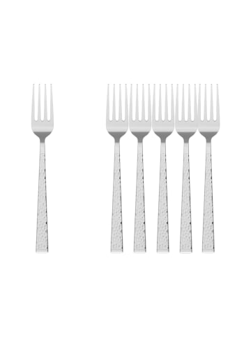 Villeroy & Boch 6er Set Tafelgabel Blacksmith in Silber 205 mm in silber